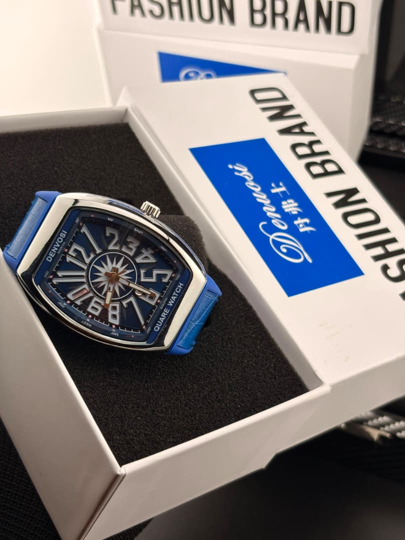 Denvosi Silver Green watch, side view